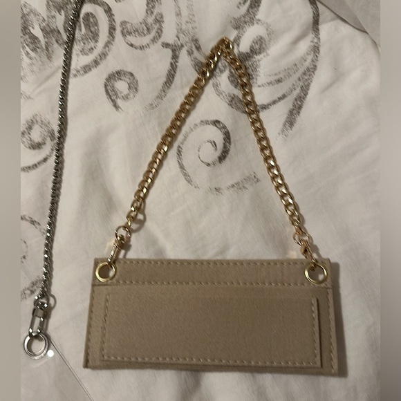 NWOT Chain and clear Plastic Insert shiny silver tone adjustable for long Wallet - Picture 10 of 13